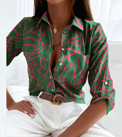 Damen stylische Langarmbluse | Bedrucken