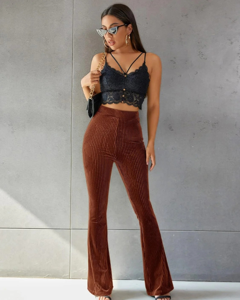 Damen stylische Schlaghose | Cord