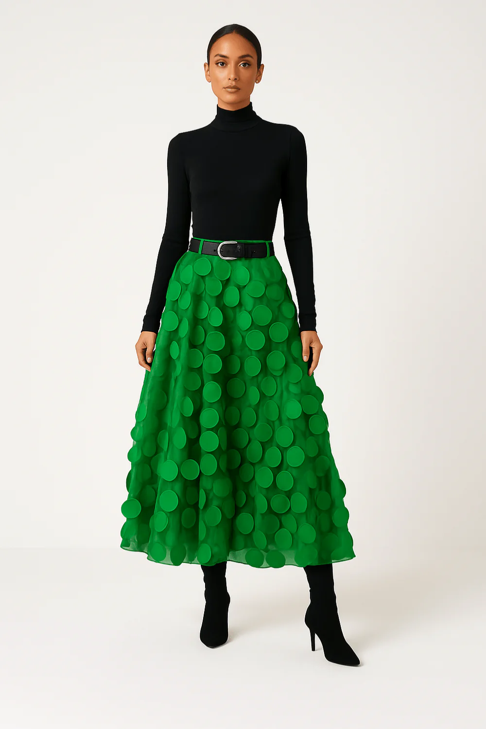 Damen stylischer Vintage-Midirock | Lang