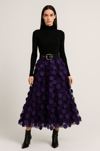 Damen stylischer Vintage-Midirock | Lang