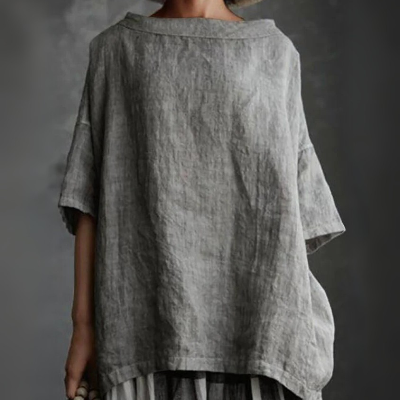 Damen stylisches lockeres Hemd | Kurzarm