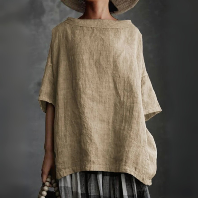 Damen stylisches lockeres Hemd | Kurzarm