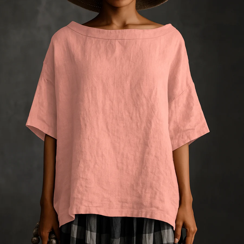 Damen stylisches lockeres Hemd | Kurzarm