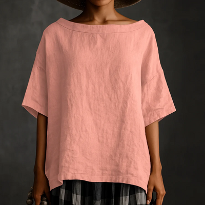 Damen stylisches lockeres Hemd | Kurzarm