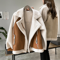 Teddy Damen Mantel Oversized | Warm Kontrast in Braun
