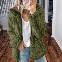 Miles | Teddy Jacke Damen | Lang in Armee grün