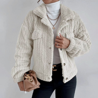 Teddy Damen Jacke Kurz | Elegant Warm in Weiß