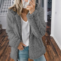Miles | Teddy Jacke Damen | Lang in Dunkelgrau