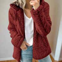 Miles | Teddy Jacke Damen | Lang in Rot