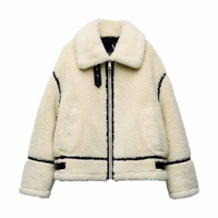 Wendle | Damen Teddy Jacke | Beige in Beige