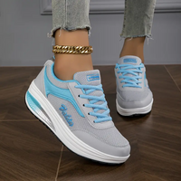 Harriet | Damen Tendance Sneaker | Turnschuhe in Grau mit Blau