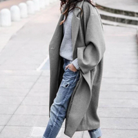 Sofie | Damen Lange Trenchcoat | Winterjacke in Grau