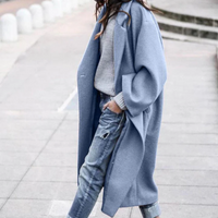 Sofie | Damen Lange Trenchcoat | Winterjacke in Blau