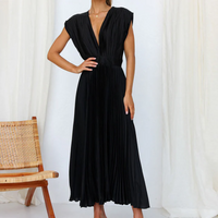 Erika | Damen V-Ausschnitt Maxikleid | Festlich in Schwarz