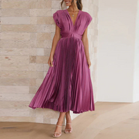 Erika | Damen V-Ausschnitt Maxikleid | Festlich in Lila