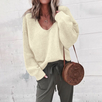Jana | Damen V-Ausschnitt Pullover | Strick in Beige