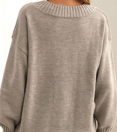 Jutta | Damen V-Ausschnitt Strickpullover | Oversized
