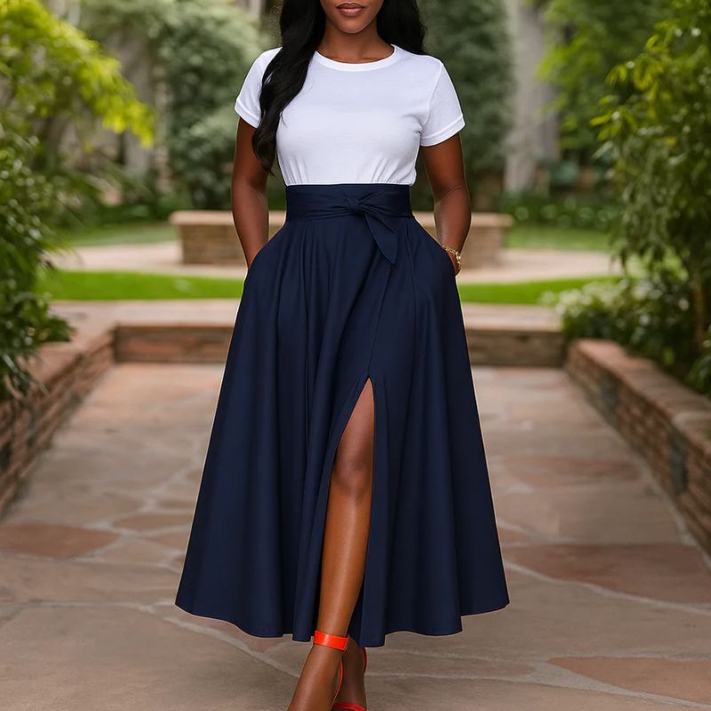 Damen Vintage Eleganter Maxirock | Lang