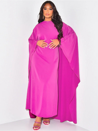 Damen Vintage-elegantes langes Kleid | Maxi in Rosa
