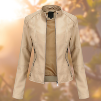 Kara | Motorrad Jacke Damen | Schwarz in Beige