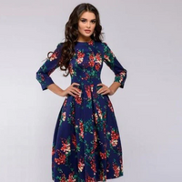 Felize | Damen Elegant Partykleid | Midi in Violett-Blau