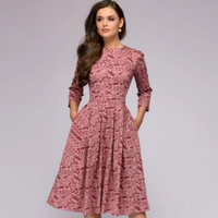 Felize | Damen Elegant Partykleid | Midi in Rosa