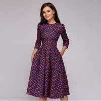 Felize | Damen Elegant Partykleid | Midi in Rot