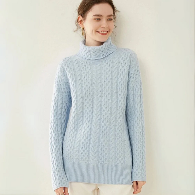 Damen Vintage-Strickpullover | Rollkragen