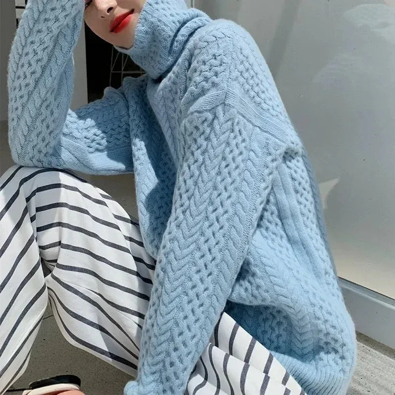 Damen Vintage-Strickpullover | Rollkragen