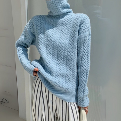 Damen Vintage-Strickpullover | Rollkragen