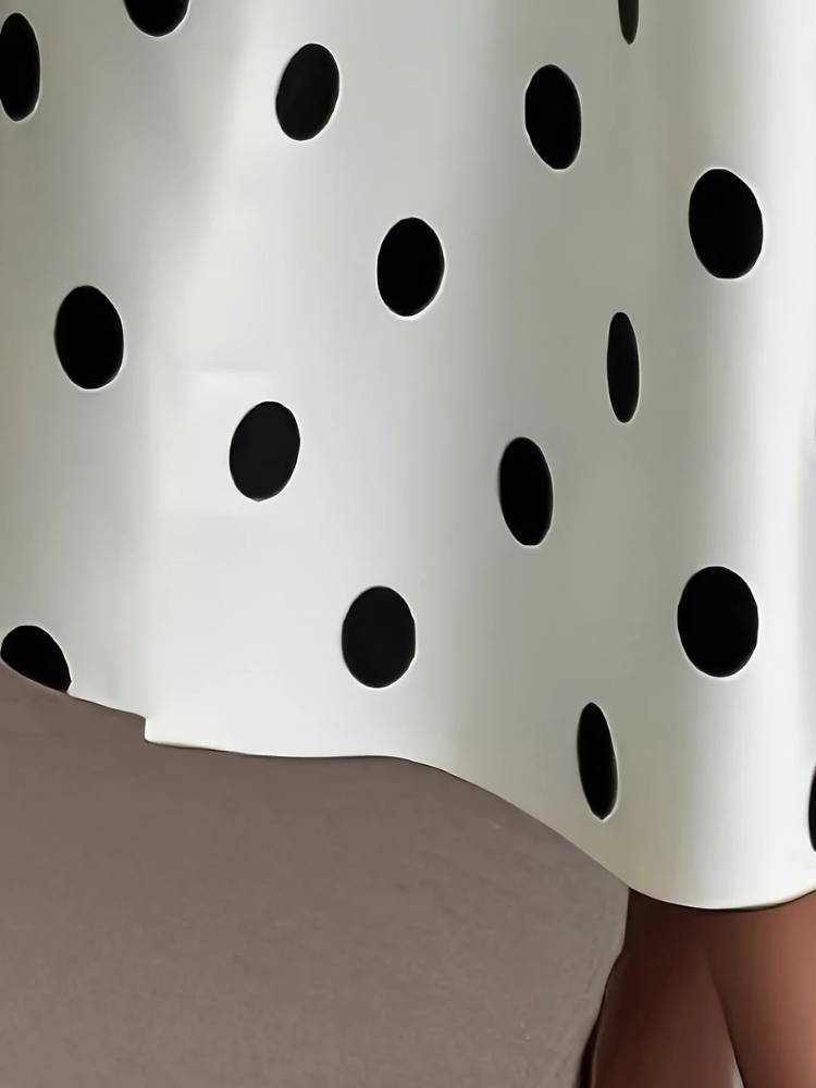 Damen Vintage-Wickelkleid mit Polka-Dots | Midi