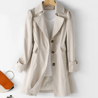 Lisa | Damen Warme Trenchcoat | Wasserdichte in Beige