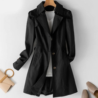 Lisa | Damen Warme Trenchcoat | Wasserdichte in Schwarz