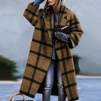 Gisela | Damen Warme Winterjacke | Lange Mantel in Khaki