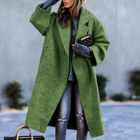 Gisela | Damen Warme Winterjacke | Lange Mantel in Grün