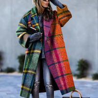 Gisela | Damen Warme Winterjacke | Lange Mantel in Orange