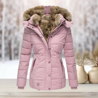 Zita | Damen Warme Winterjacke | Lange Mantel in Rosa