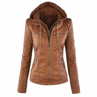 Greta | Damen Warme Jacke | mit Kapuze in Braun