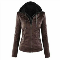 Greta | Damen Warme Jacke | mit Kapuze in Kaffee