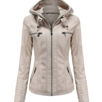 Greta | Damen Warme Jacke | mit Kapuze in Aprikose