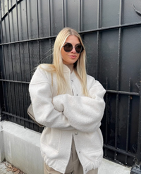 Agnes | Damen Warme Winterjacke | Kurze mantel in Weiß