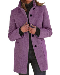 Monika | Damen Warme Trenchcoat | Lange mantel in Violett