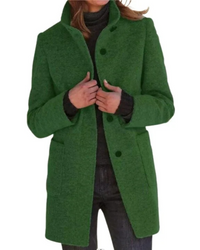 Monika | Damen Warme Trenchcoat | Lange mantel in Grün