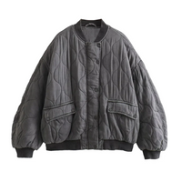 Lya | Damen Kurze Winterjacke | Grau in Grau