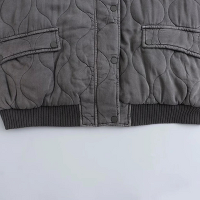 Lya | Damen Kurze Winterjacke | Grau