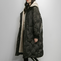 Karoline | Damen Lange Steppjacke | Daunenjacke in Schwarz
