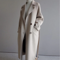 Tilla | Damen Warme Trenchcoat | Lange Mantel in Beige