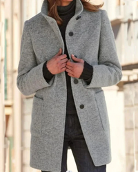 Rieke | Damen Lange Trenchcoat | Winterjacke in Grau