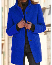Rieke | Damen Lange Trenchcoat | Winterjacke in Blau