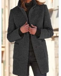Rieke | Damen Lange Trenchcoat | Winterjacke in Dunkelgrau